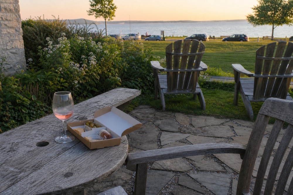 Winery patio with food